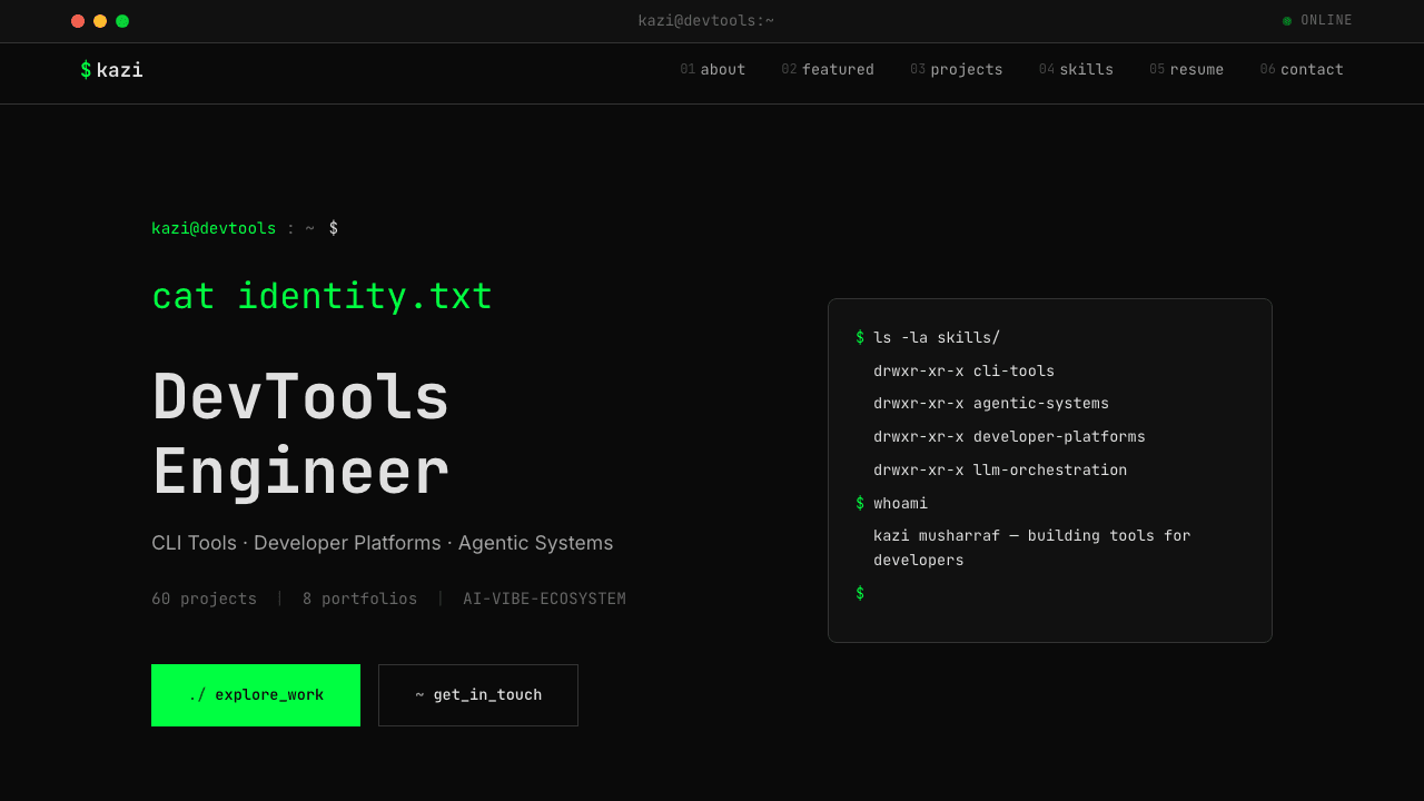 DevTools Engineer Portfolio screenshot
