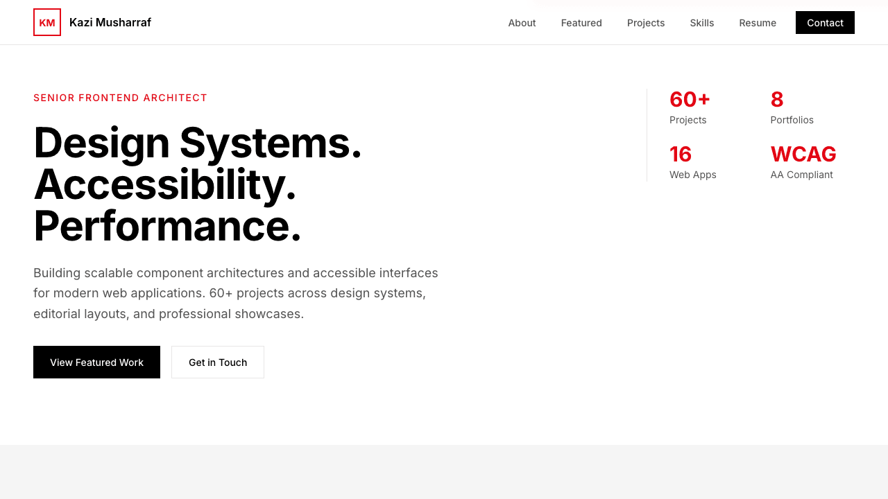 Senior Frontend Developer Portfolio screenshot